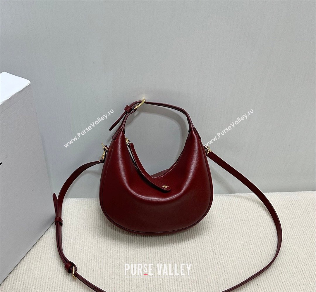 Celine Teen Lulu Bag in Grained Calfskin Dark Burgundy 2025 120723 (BL-260411035)