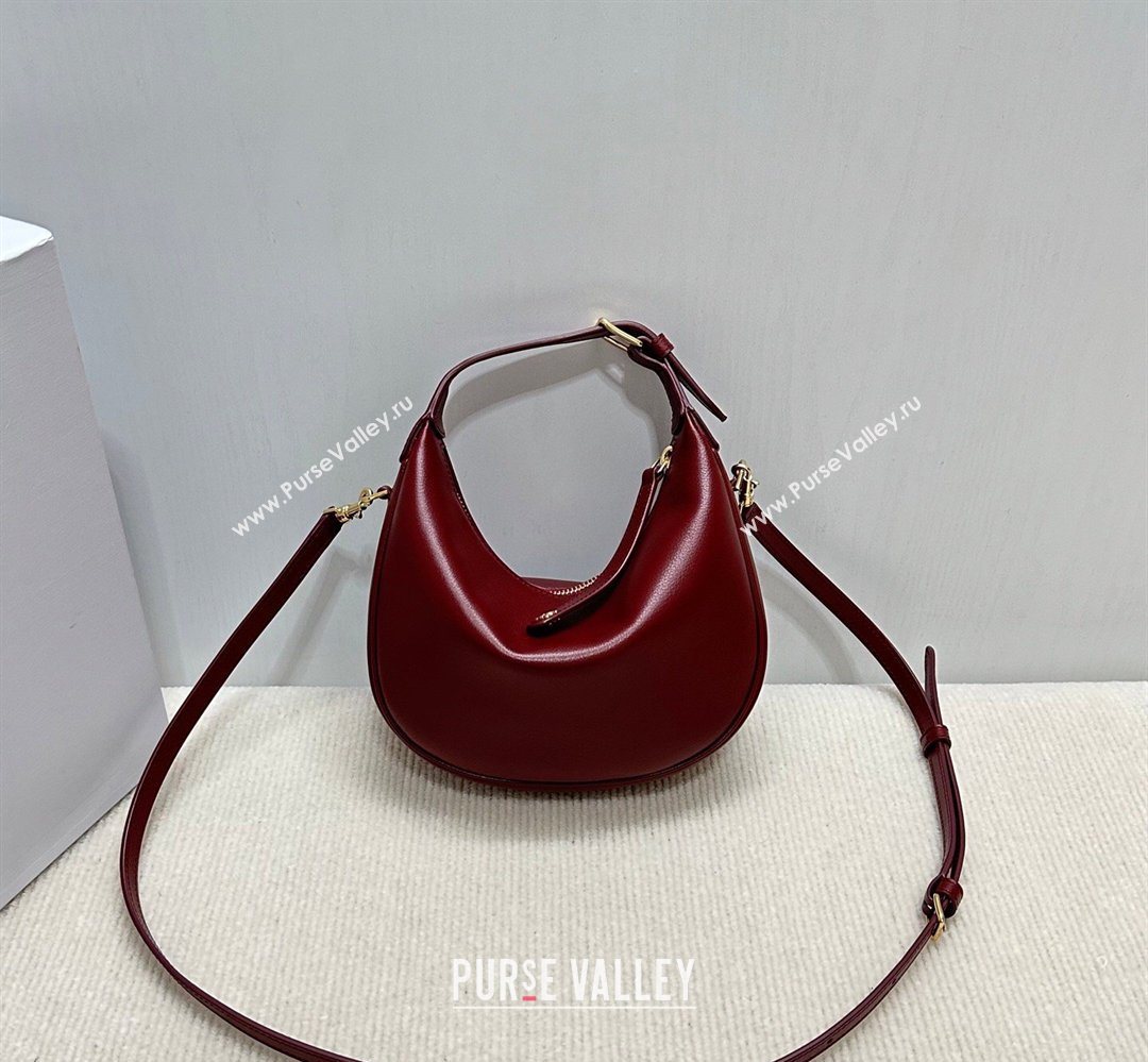 Celine Teen Lulu Bag in Grained Calfskin Dark Burgundy 2025 120723 (BL-260411035)