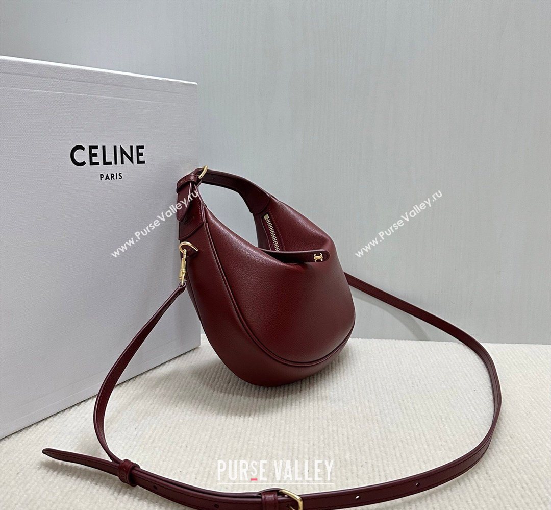 Celine Teen Lulu Bag in Grained Calfskin Dark Burgundy 2025 120723 (BL-260411035)