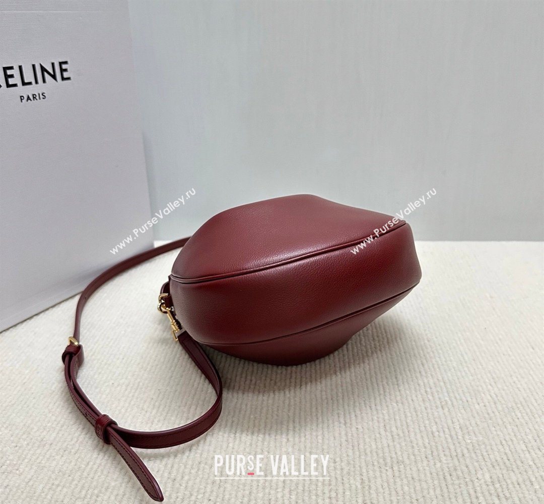 Celine Teen Lulu Bag in Grained Calfskin Dark Burgundy 2025 120723 (BL-260411035)