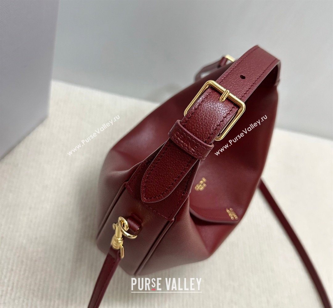 Celine Teen Lulu Bag in Grained Calfskin Dark Burgundy 2025 120723 (BL-260411035)