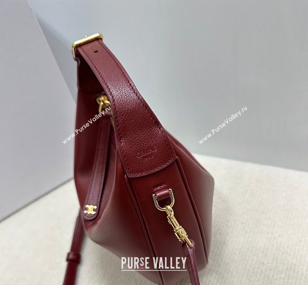Celine Teen Lulu Bag in Grained Calfskin Dark Burgundy 2025 120723 (BL-260411035)
