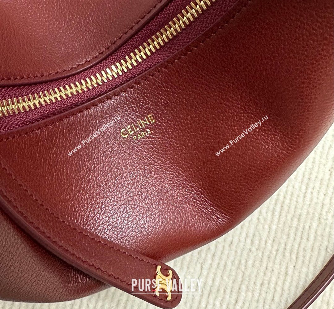 Celine Teen Lulu Bag in Grained Calfskin Dark Burgundy 2025 120723 (BL-260411035)