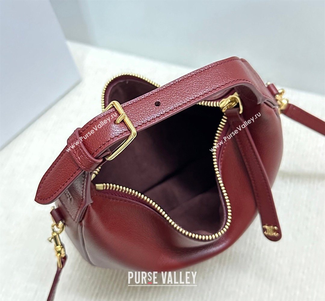 Celine Teen Lulu Bag in Grained Calfskin Dark Burgundy 2025 120723 (BL-260411035)