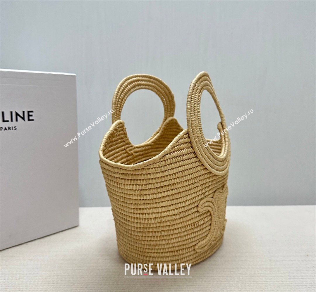 Celine Braided Panier Top Handle Bag in Raffia Straw Beige 2026 121922 (BL-260411037)