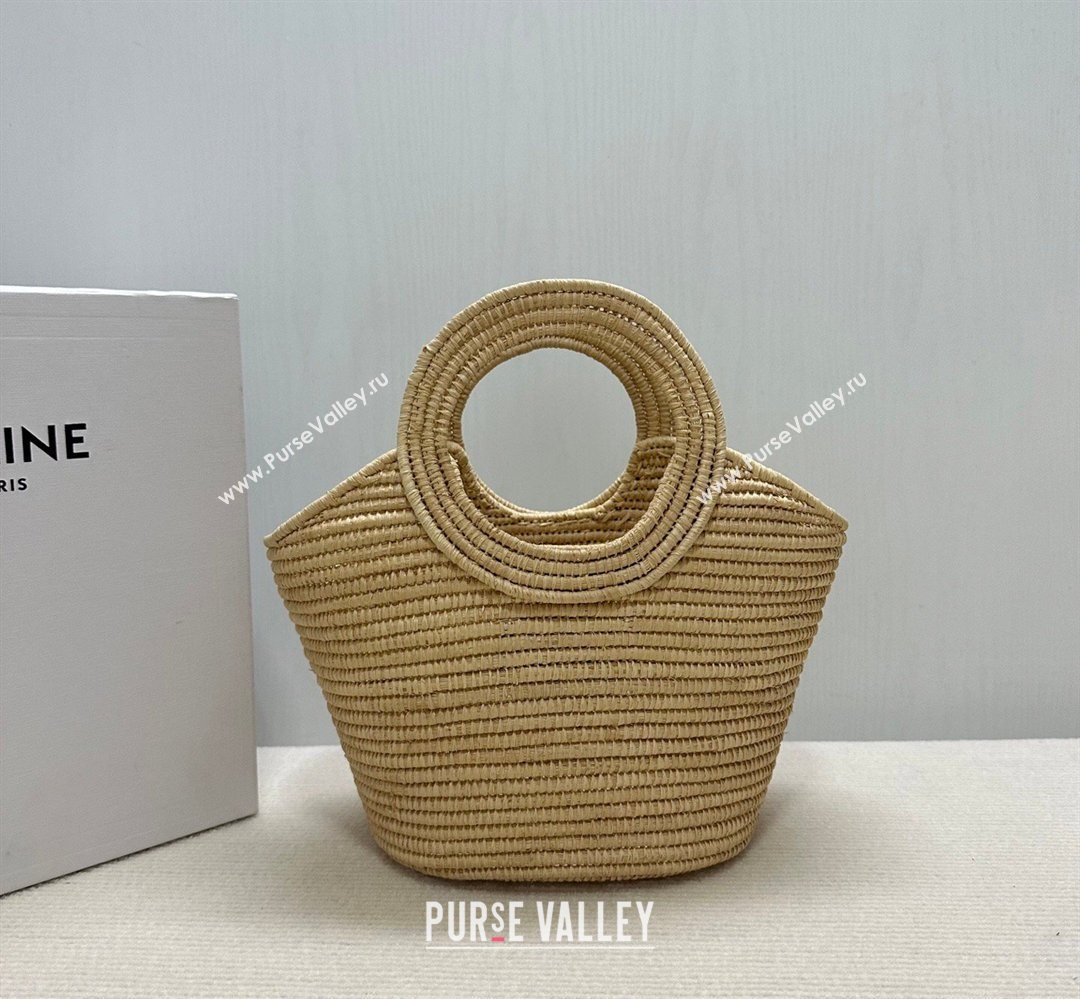 Celine Braided Panier Top Handle Bag in Raffia Straw Beige 2026 121922 (BL-260411037)
