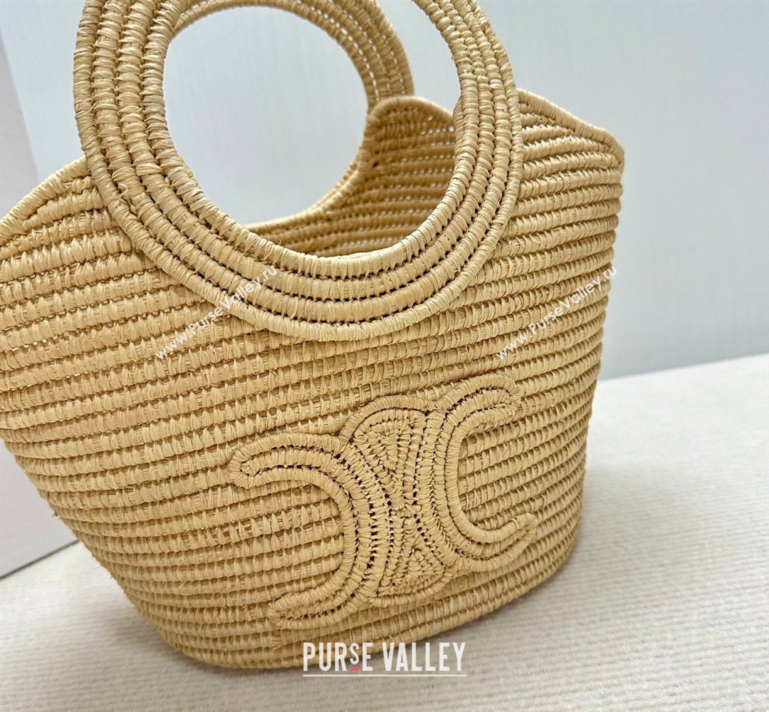 Celine Braided Panier Top Handle Bag in Raffia Straw Beige 2026 121922 (BL-260411037)