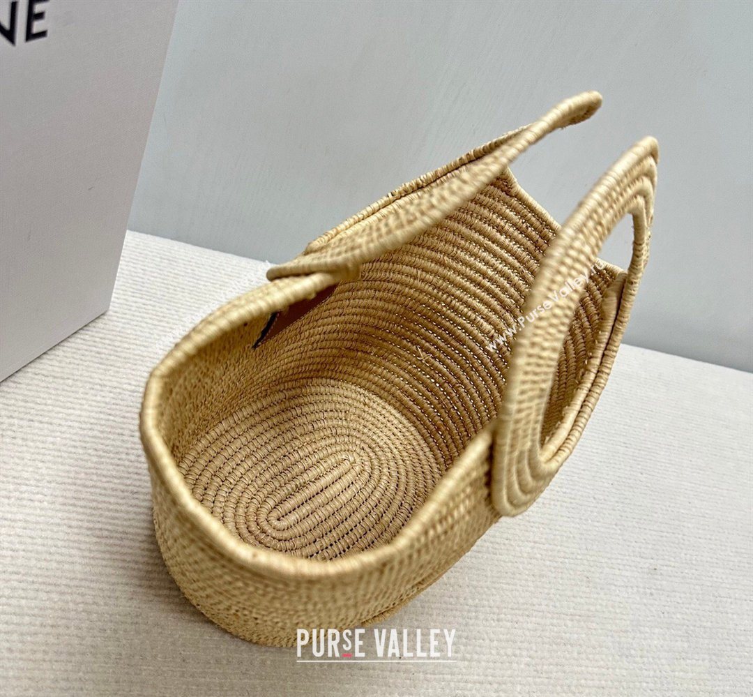 Celine Braided Panier Top Handle Bag in Raffia Straw Beige 2026 121922 (BL-260411037)