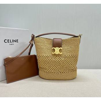 Celine Medium Louise Bucket bag in Raffia Straw 2026 116613 (BL-260411039)