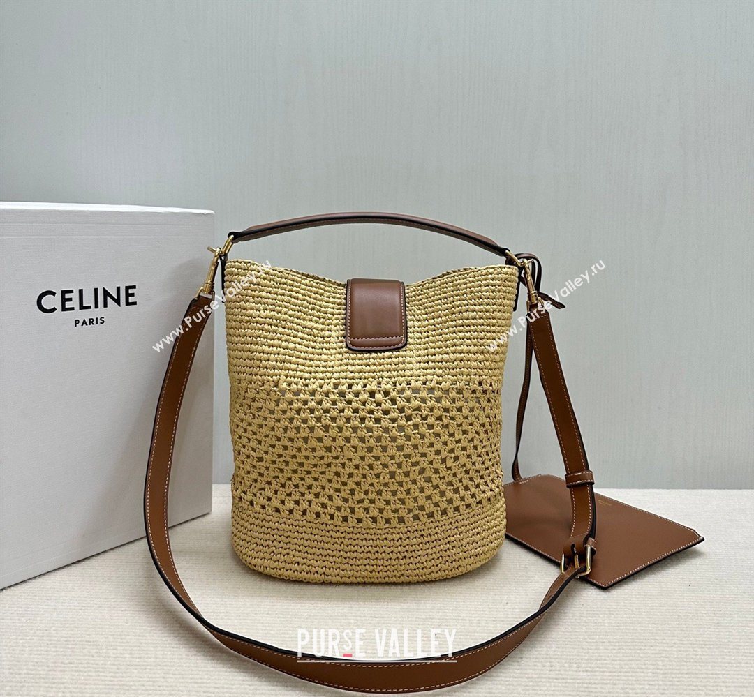 Celine Medium Louise Bucket bag in Raffia Straw 2026 116613 (BL-260411039)