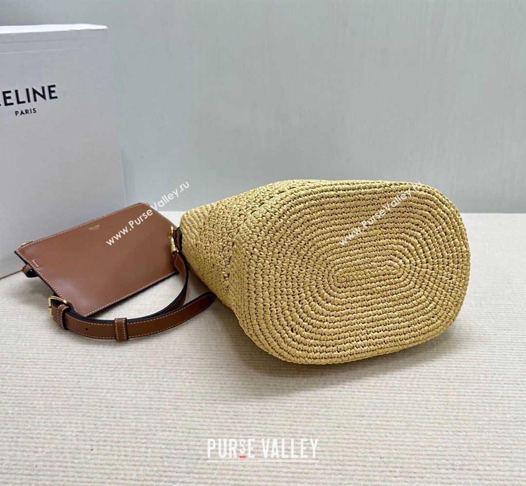 Celine Medium Louise Bucket bag in Raffia Straw 2026 116613 (BL-260411039)