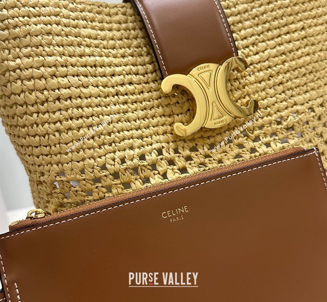 Celine Medium Louise Bucket bag in Raffia Straw 2026 116613 (BL-260411039)