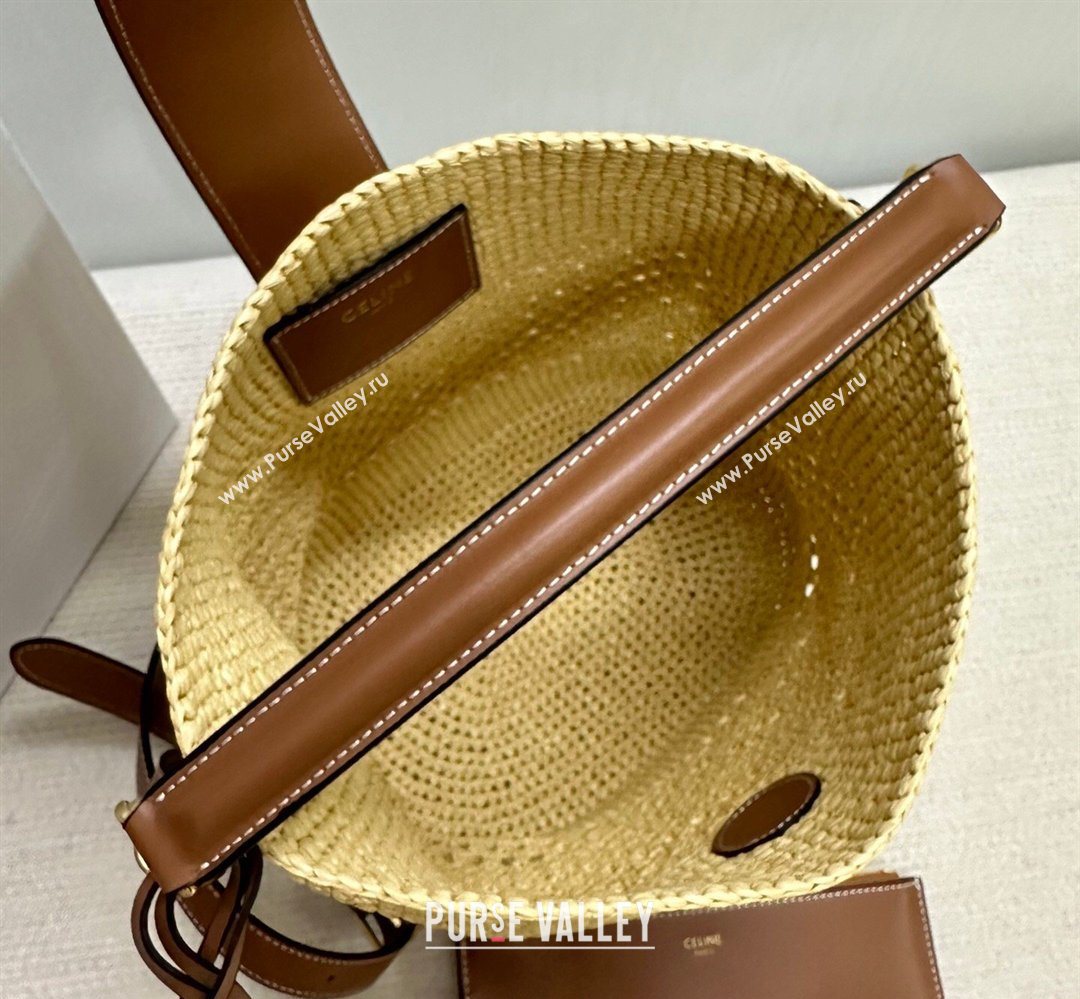 Celine Medium Louise Bucket bag in Raffia Straw 2026 116613 (BL-260411039)