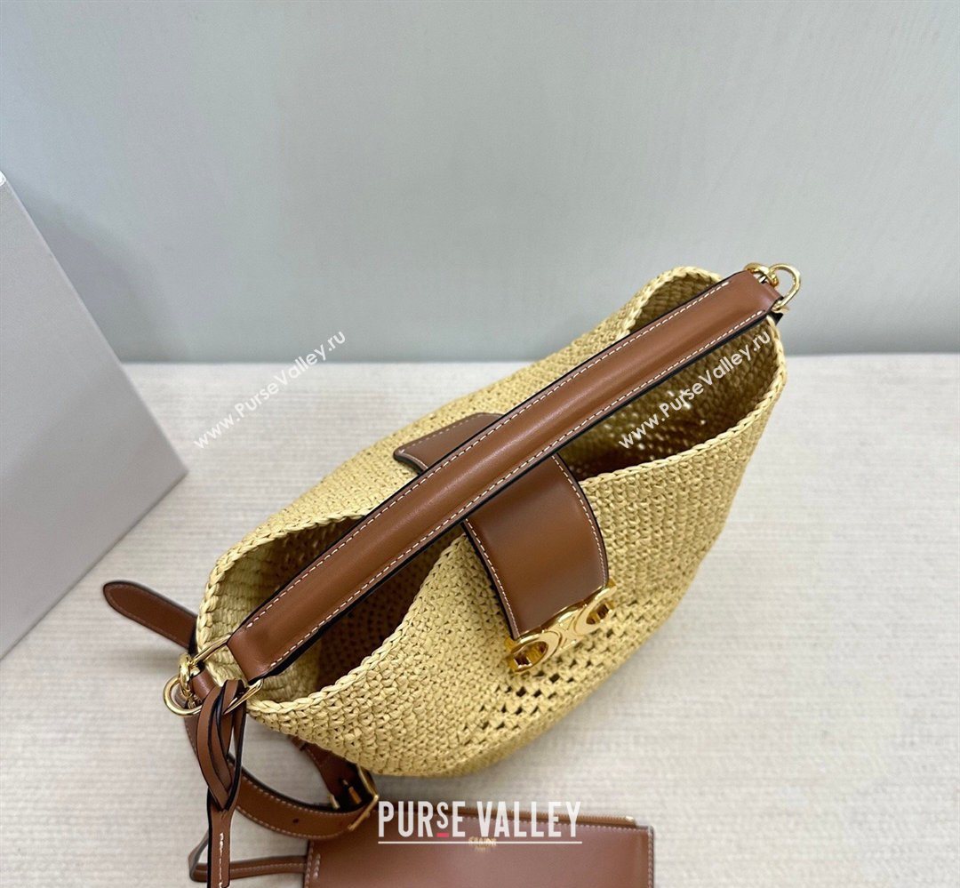 Celine Medium Louise Bucket bag in Raffia Straw 2026 116613 (BL-260411039)