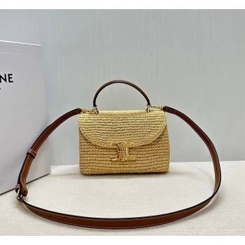 Celine Teen Nino Bag in Raffia Straw and Calfskin 2026 118112 (BL-260411044)