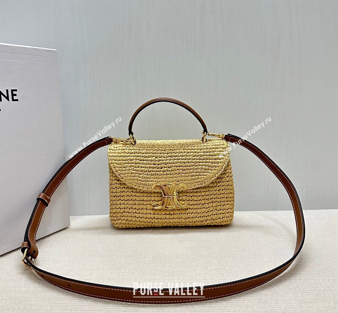 Celine Teen Nino Bag in Raffia Straw and Calfskin 2026 118112 (BL-260411044)