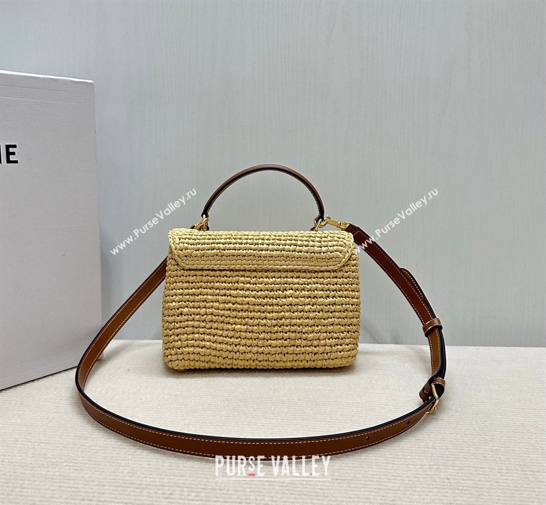 Celine Teen Nino Bag in Raffia Straw and Calfskin 2026 118112 (BL-260411044)