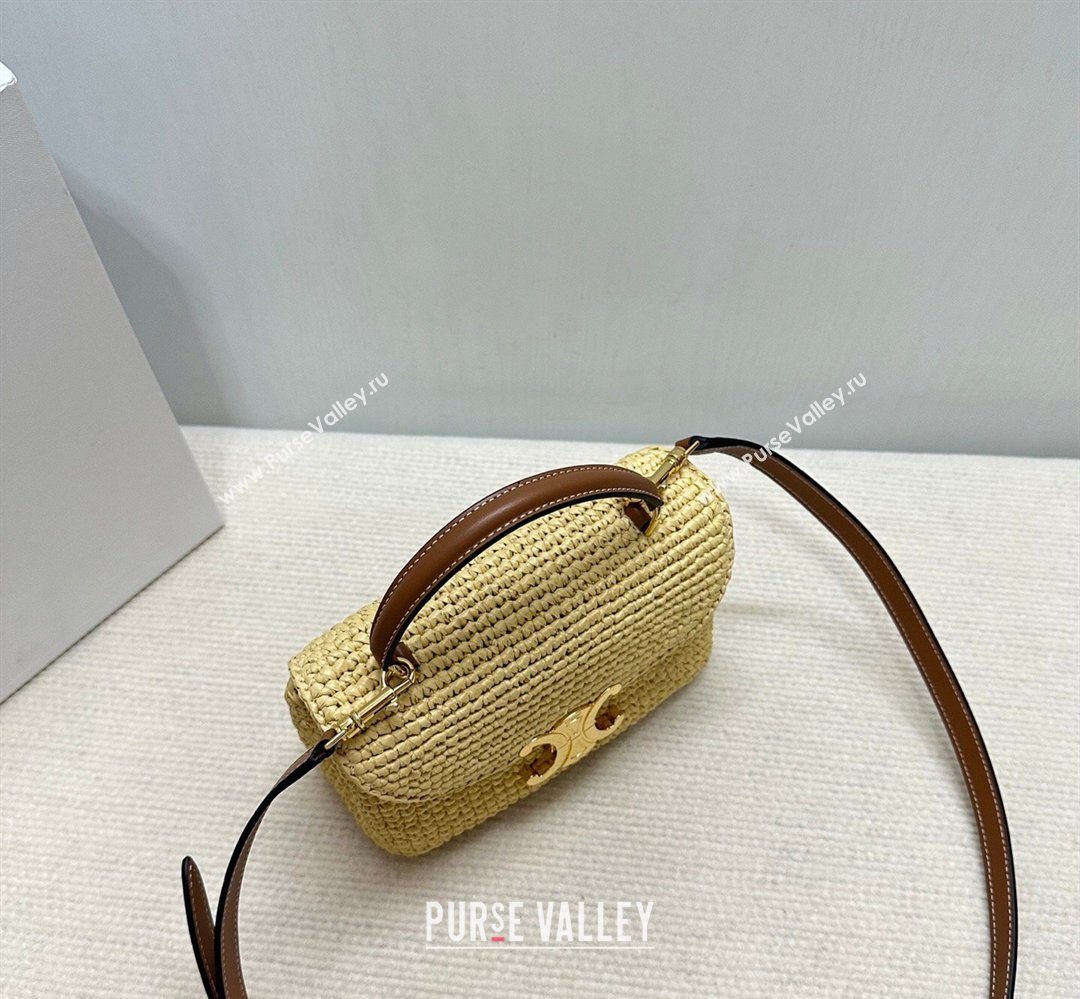 Celine Teen Nino Bag in Raffia Straw and Calfskin 2026 118112 (BL-260411044)