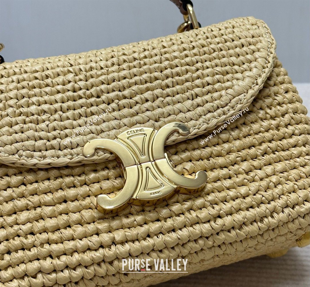Celine Teen Nino Bag in Raffia Straw and Calfskin 2026 118112 (BL-260411044)