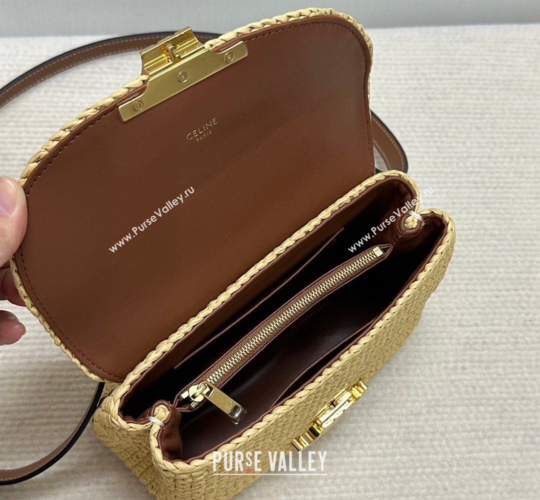 Celine Teen Nino Bag in Raffia Straw and Calfskin 2026 118112 (BL-260411044)