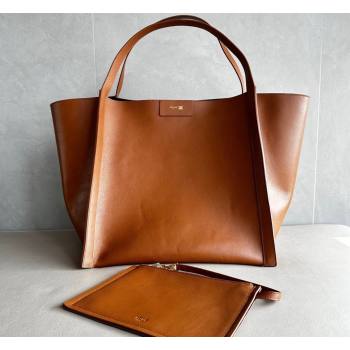 Celine Medium Cube Tote bag in Supple Calfskin Leather Tan Brown 2026 123422 (BL-260411047)