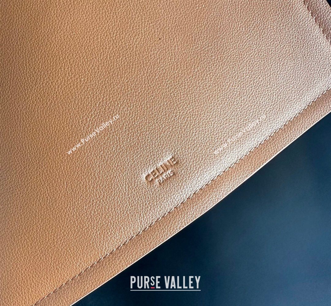 Celine Medium Cube Tote bag in Supple Calfskin Leather Tan Brown 2026 123422 (BL-260411047)