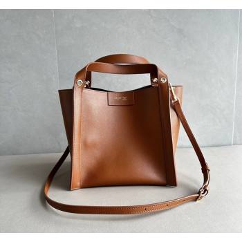 Celine Small Cube Tote bag in Supple Calfskin Leather Tan Brown 2026 124182 (BL-260411048)