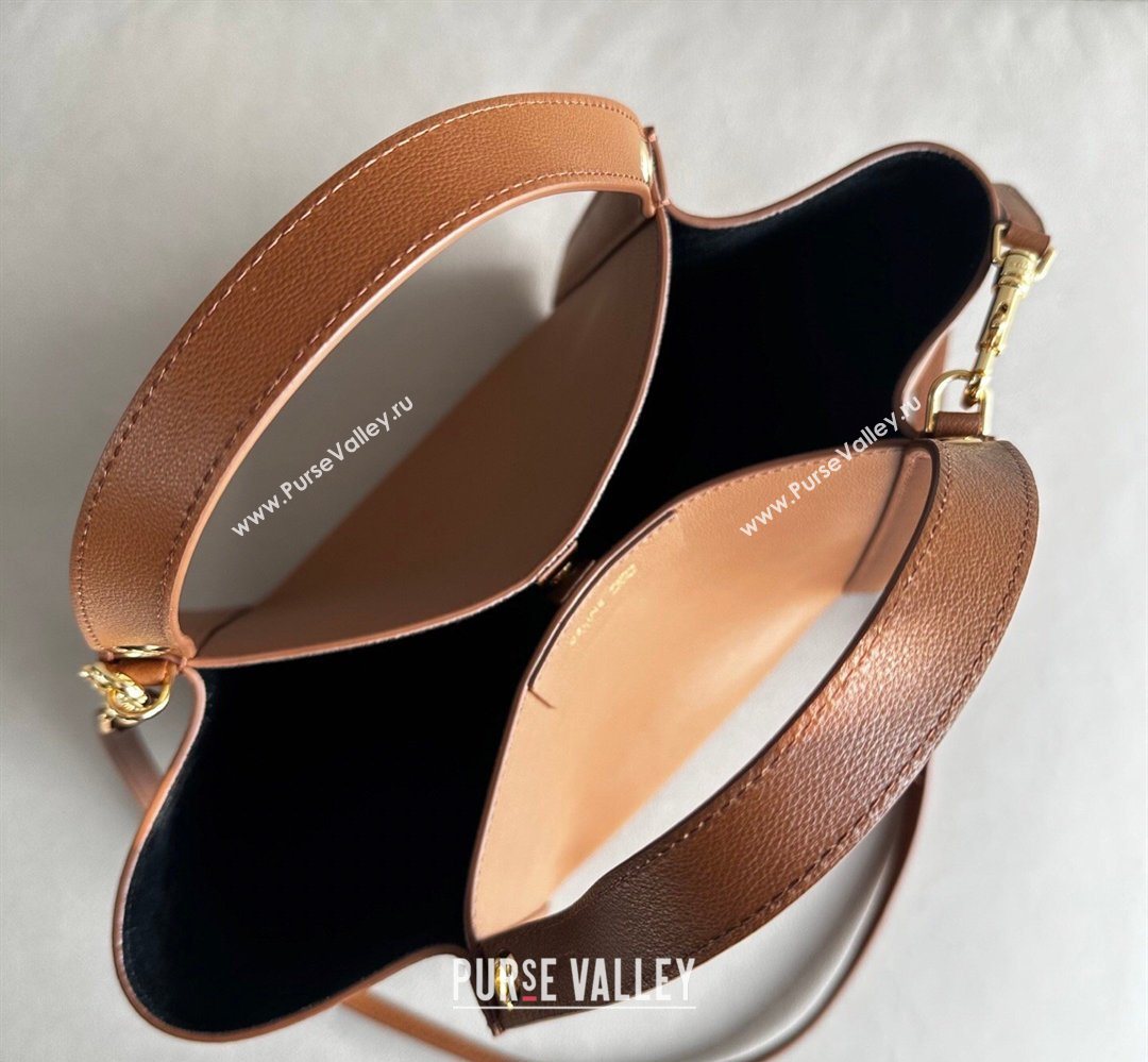 Celine Small Cube Tote bag in Supple Calfskin Leather Tan Brown 2026 124182 (BL-260411048)