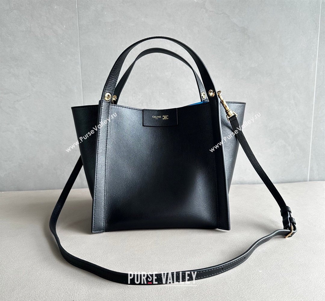Celine Small Cube Tote bag in Supple Calfskin Leather Black 2026 124182 (BL-260411049)