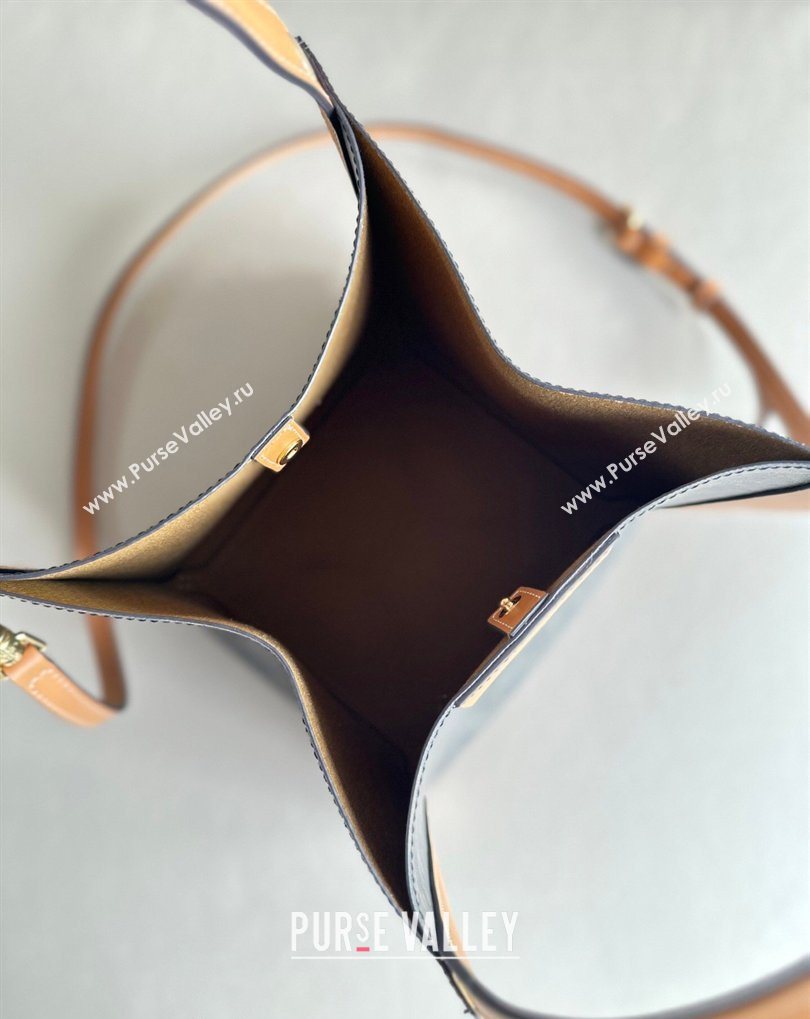 Celine Small Cube Tote bag in Triomphe Canvas and Calfskin Brown 2026 124182 (BL-260411050)