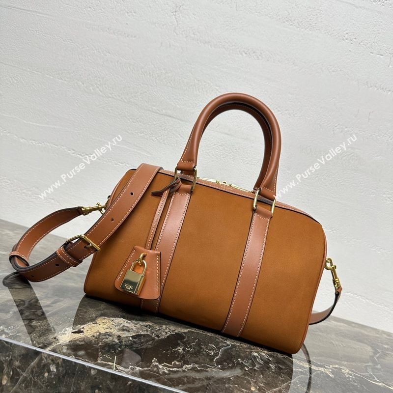 Celine Medium Boston Bag in Suede Brown 2026 121323 (BL-260411051)