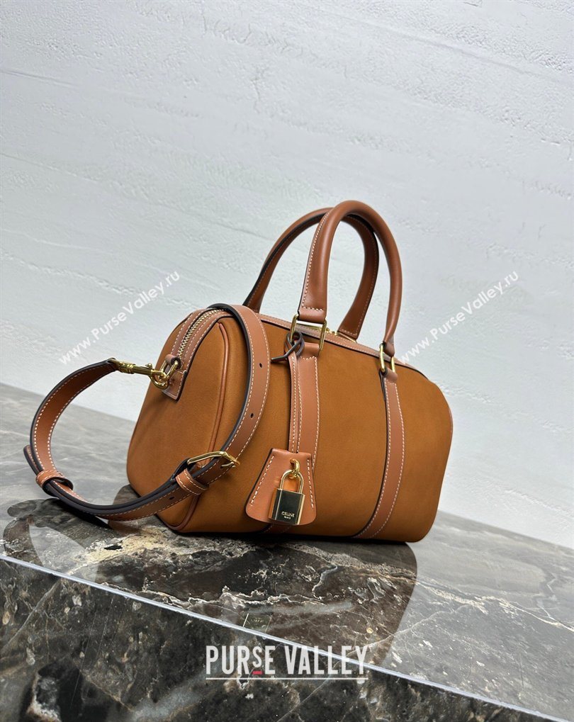 Celine Medium Boston Bag in Suede Brown 2026 121323 (BL-260411051)