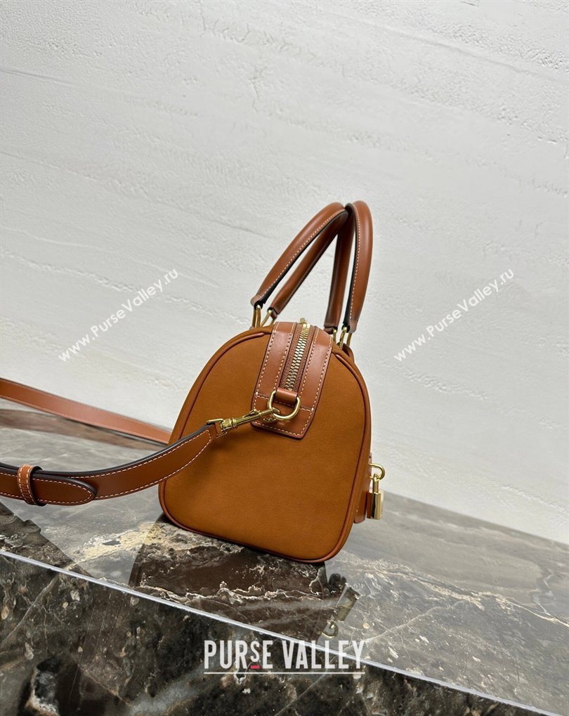 Celine Medium Boston Bag in Suede Brown 2026 121323 (BL-260411051)