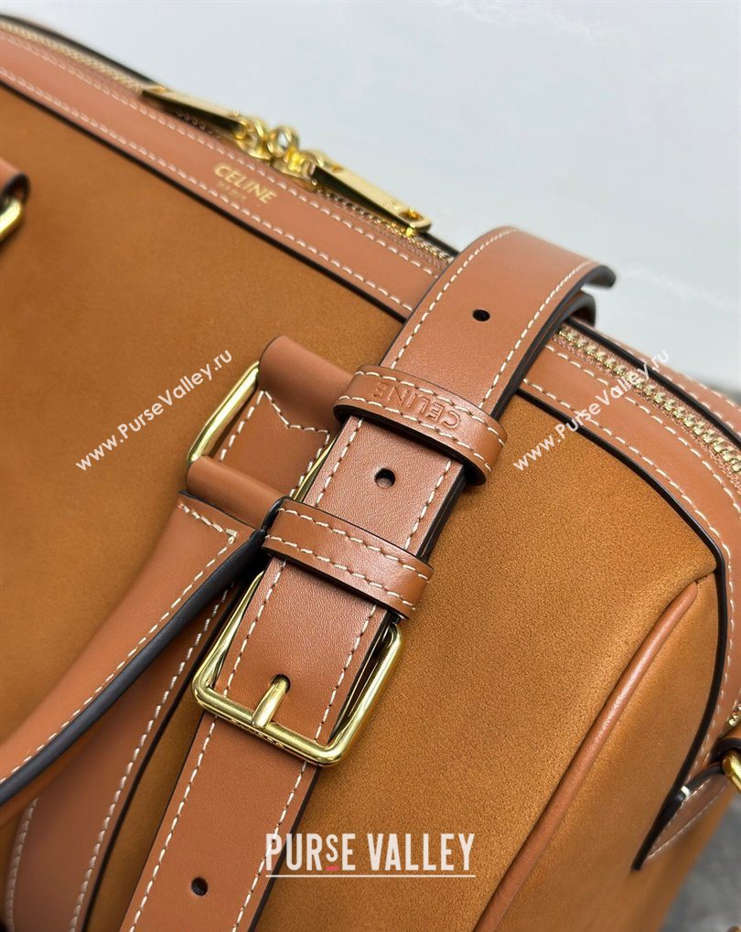 Celine Medium Boston Bag in Suede Brown 2026 121323 (BL-260411051)
