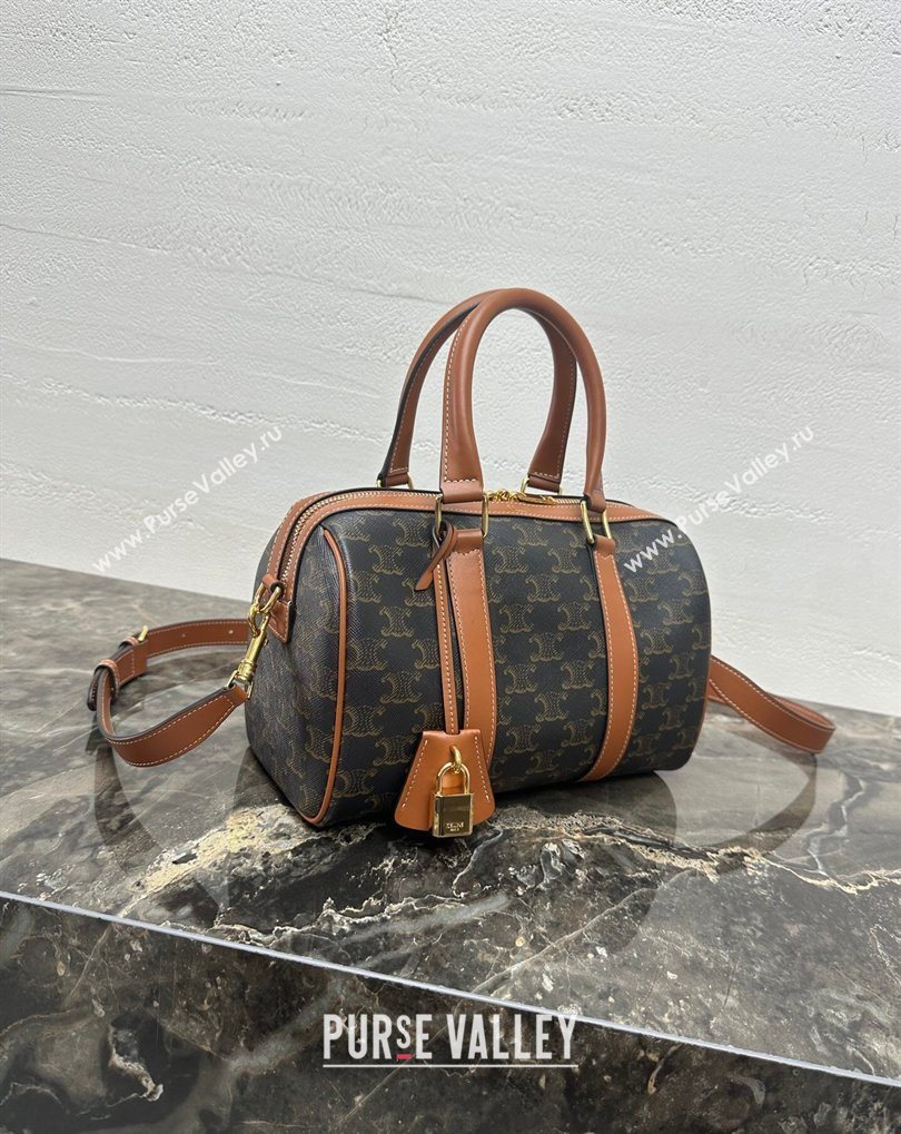 Celine Medium Boston Bag in Triomphe Canvas 2026 121323 (BL-260411052)