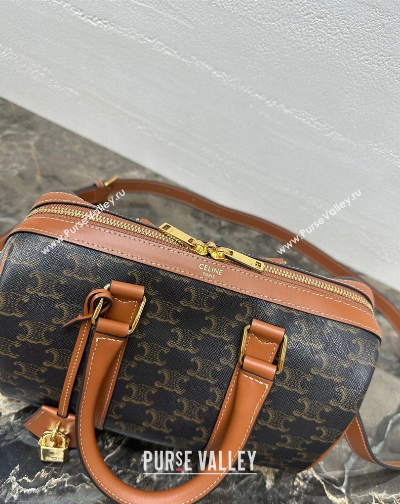 Celine Medium Boston Bag in Triomphe Canvas 2026 121323 (BL-260411052)