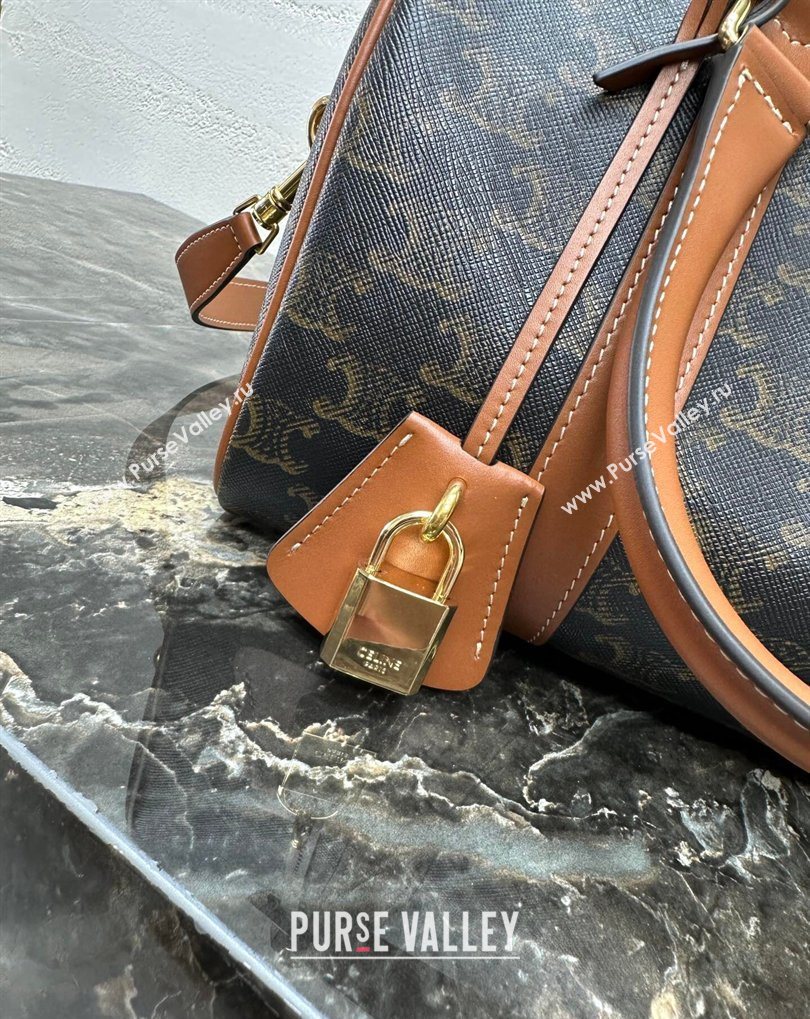 Celine Medium Boston Bag in Triomphe Canvas 2026 121323 (BL-260411052)