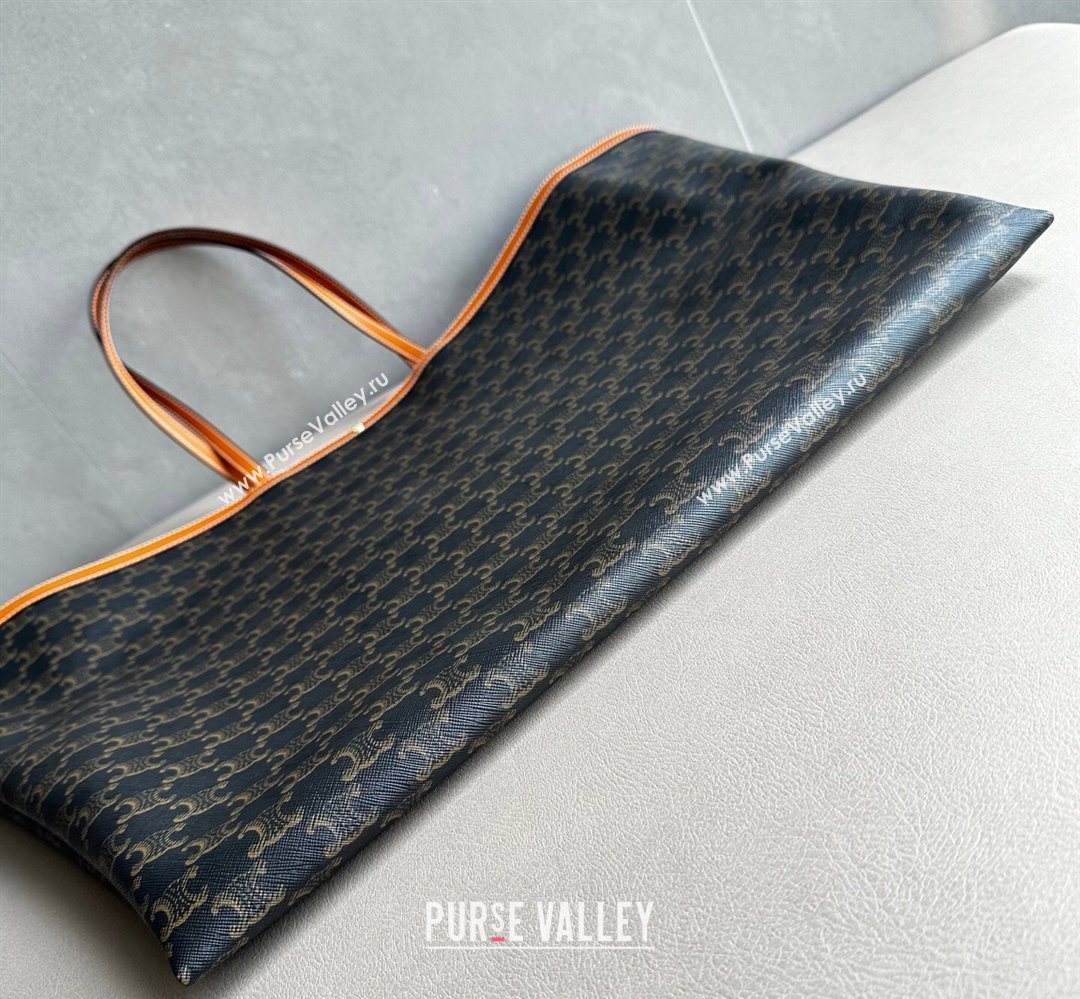 Celine Big Flat Shopper Bag in Triomphe Canvas and Calfskin 2026 123842 (BL-260411053)