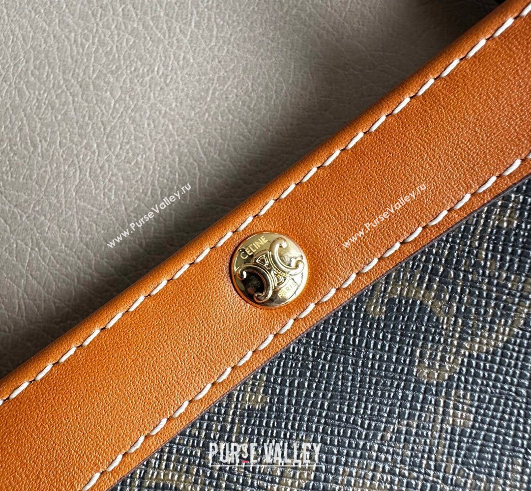 Celine Medium Flat Shopper Bag in Triomphe Canvas and Calfskin 2026 123832 (BL-260411054)