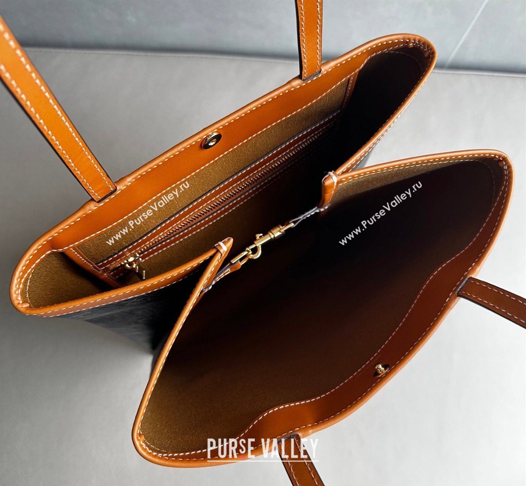 Celine Medium Flat Shopper Bag in Triomphe Canvas and Calfskin 2026 123832 (BL-260411054)