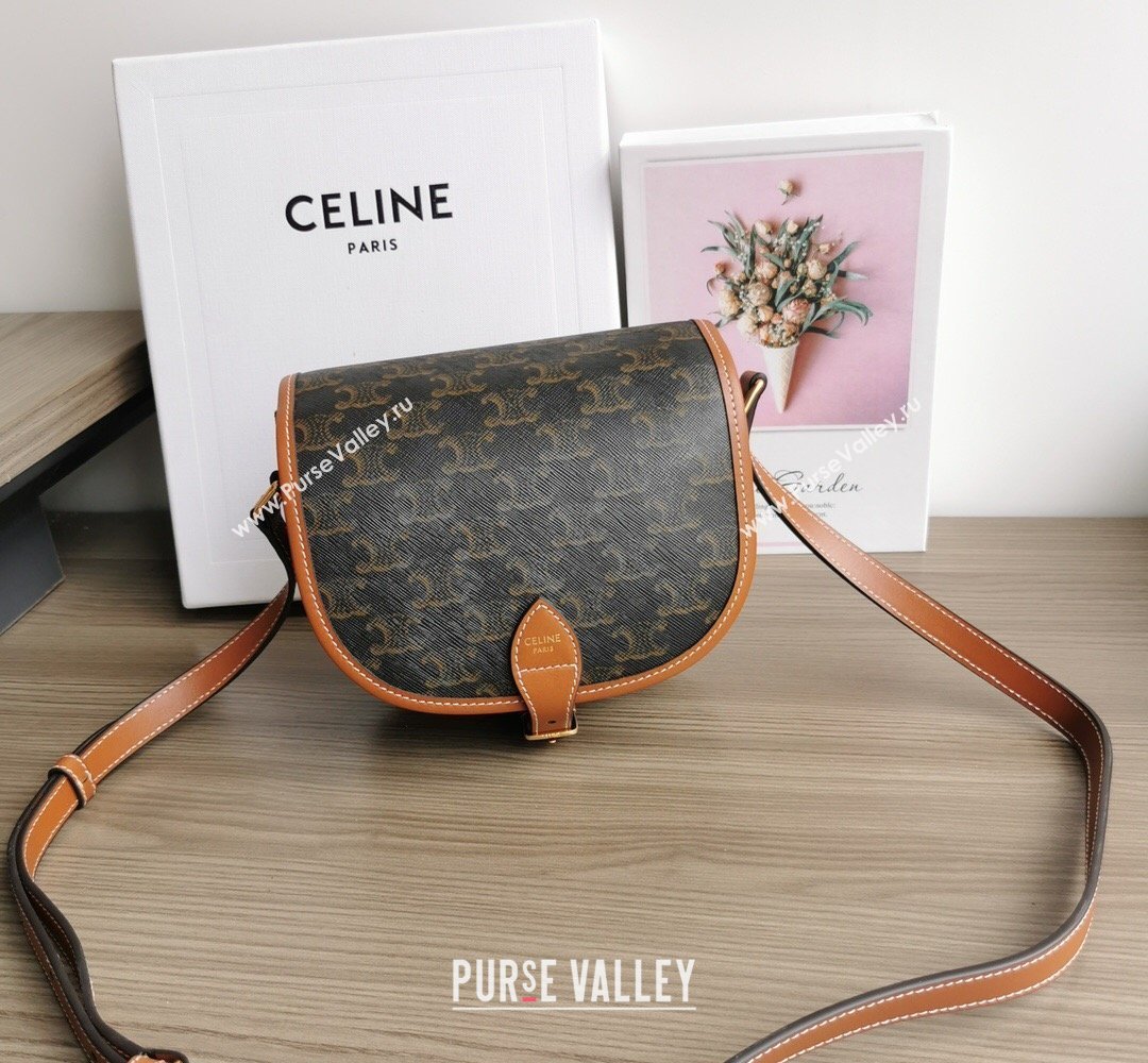 Celine Folco Mini Bag in Triomphe Canvas Brown 2026 191502 (BL-260411055)