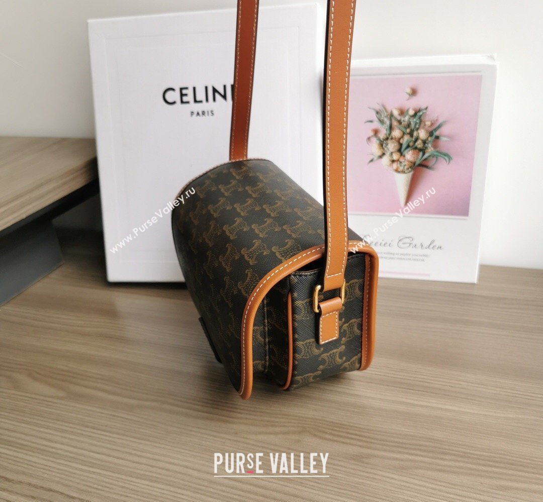 Celine Folco Mini Bag in Triomphe Canvas Brown 2026 191502 (BL-260411055)