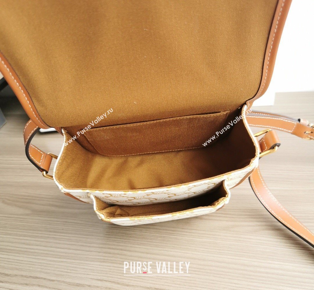 Celine Folco Mini Bag in Triomphe Canvas White 2026 191502 (BL-260411056)