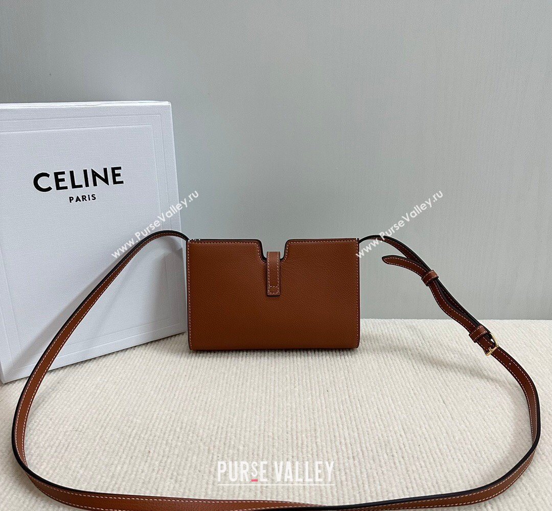 Celine 16 Mini Bag in Calfskin Leather Tan Brown 2026 100443 (BL-260411057)