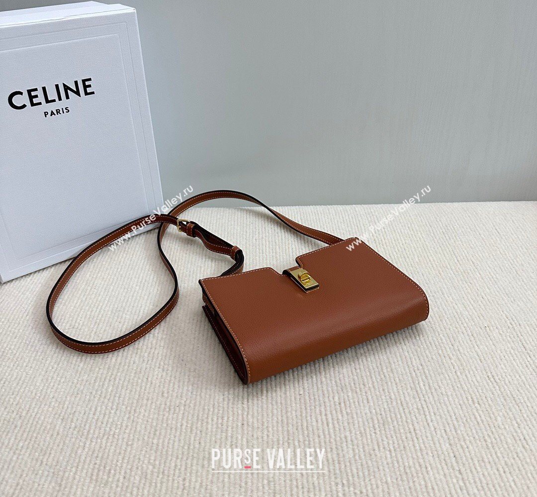 Celine 16 Mini Bag in Calfskin Leather Tan Brown 2026 100443 (BL-260411057)
