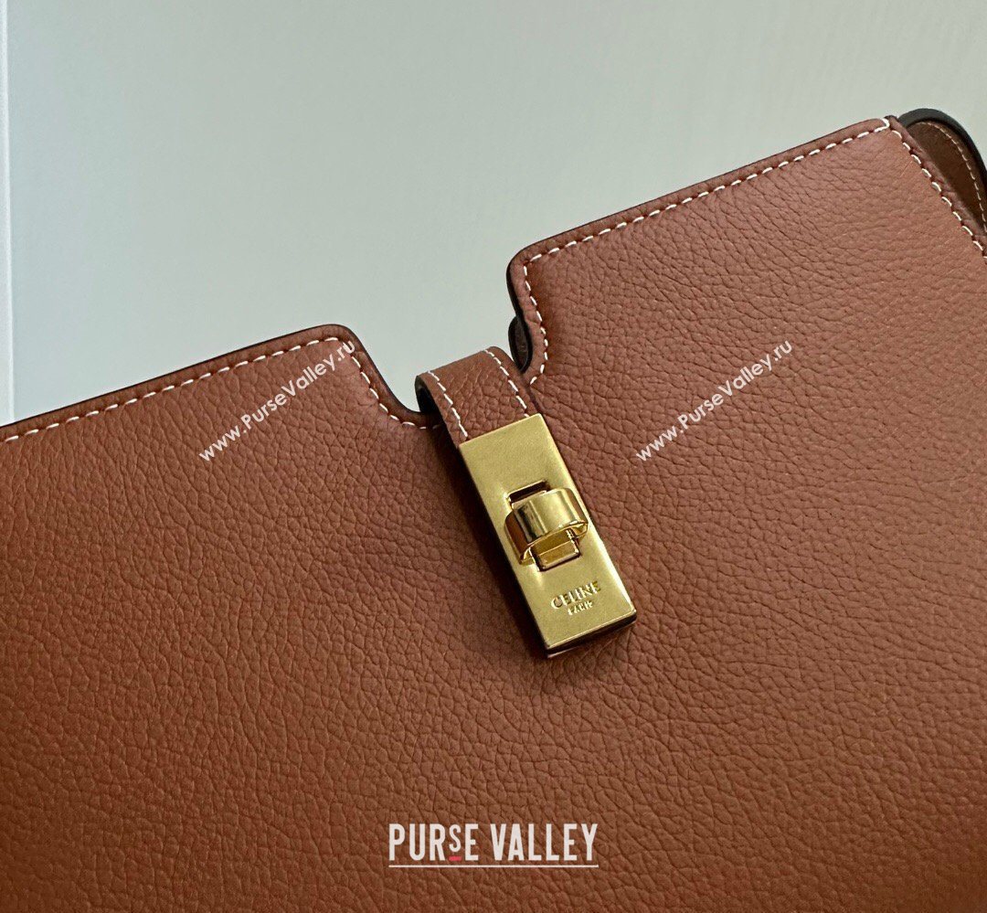 Celine 16 Mini Bag in Calfskin Leather Tan Brown 2026 100443 (BL-260411057)