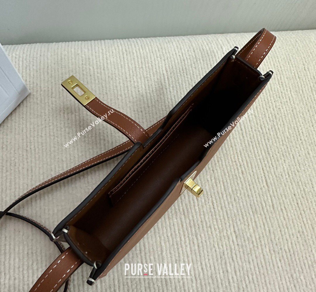 Celine 16 Mini Bag in Calfskin Leather Tan Brown 2026 100443 (BL-260411057)