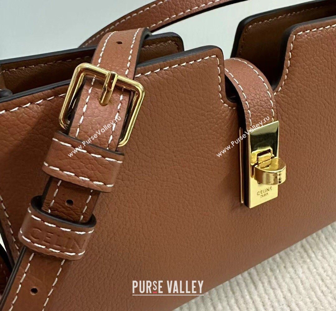 Celine 16 Mini Bag in Calfskin Leather Tan Brown 2026 100443 (BL-260411057)