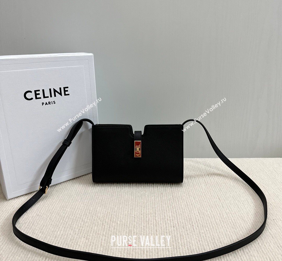 Celine 16 Mini Bag in Calfskin Leather Black 2026 100443 (BL-260411058)