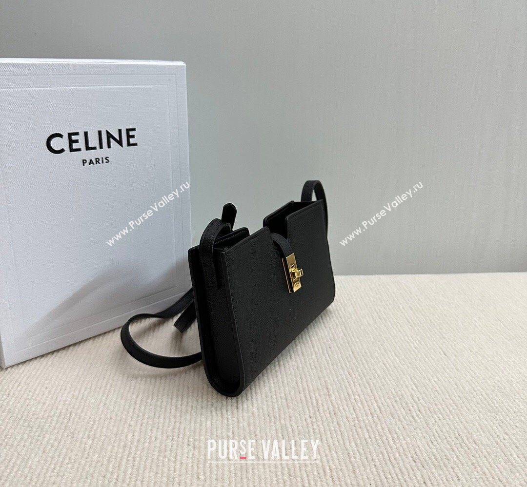 Celine 16 Mini Bag in Calfskin Leather Black 2026 100443 (BL-260411058)